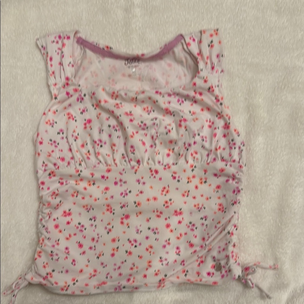 Justice Pink and Purple Floral Blouses with Ruffle Details